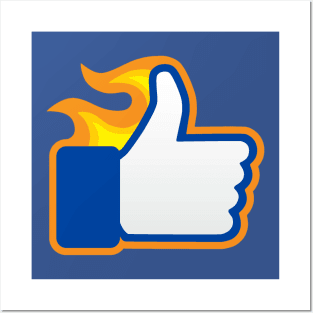 👍🏻 Embers of Approval: A Fiery Facebook Like 👍🏻 Posters and Art